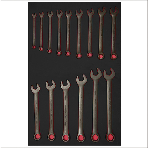 [URR-CH306] JUEGO DE 15 LLAVES COMBINADAS FOSFATIZADAS METRICAS