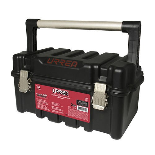 [URR-CPU17A] CAJA PORTAHERRAMIENTAS PLASTICA CON BROCHES METALICOS Y CHAROLA 17" X 9" X 8"